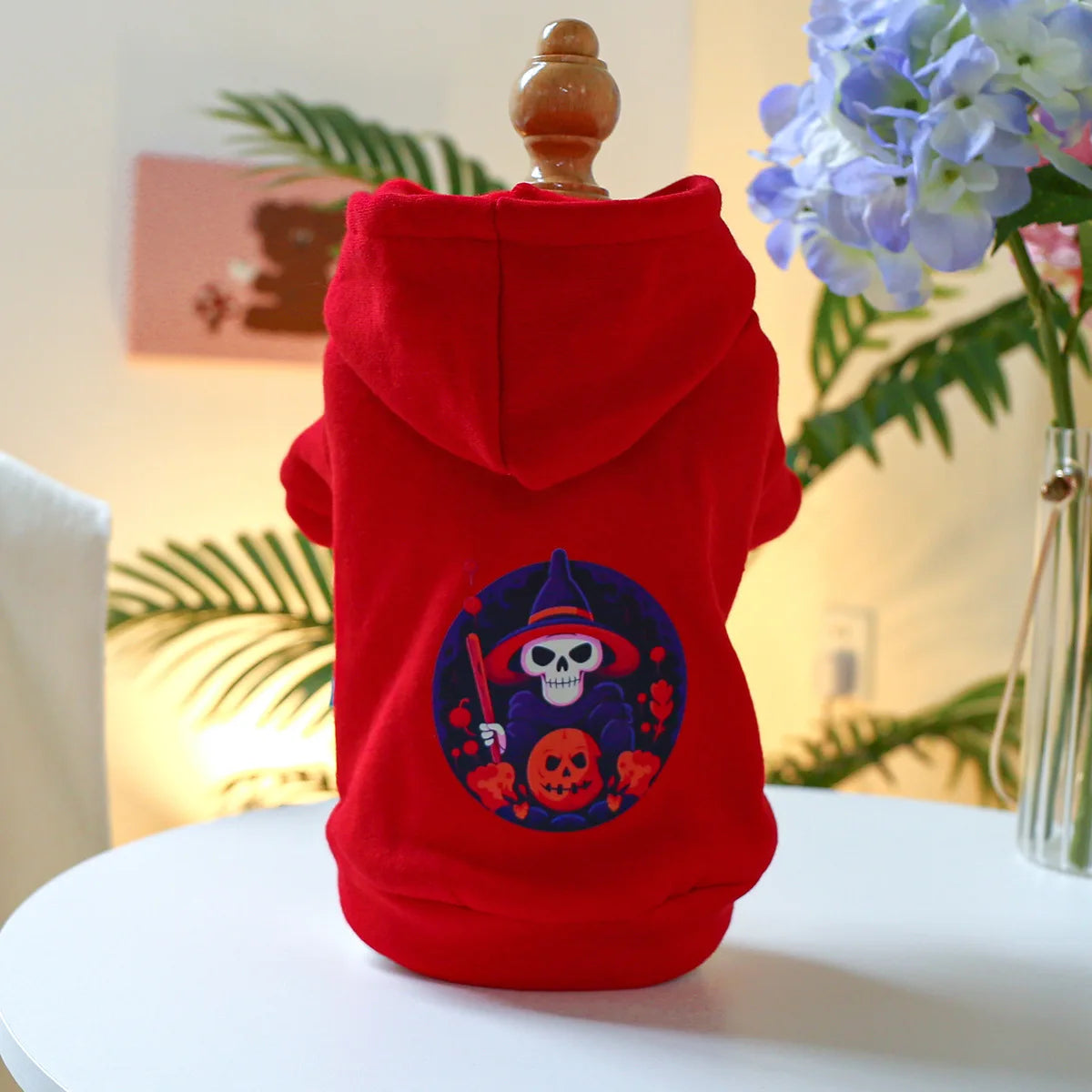 Horror Print Puppy Dog Hoodie Sweater Autumn Spring Pet Clothes for Small Dogs Chihuahua Pomeranian Pullovers mascotas Costume