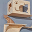 Wall Mounted Solid Wooden Cat Climbing Frame with Sisal Scratching Post Rope Ladder Double Jumping Platform Furniture