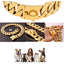 Golden Stainless Steel Dog Collar, Heavy Duty Pet Chain, Necklace with Shrapnel Clasp for Medium and Big Dogs Usage, 32mm Width