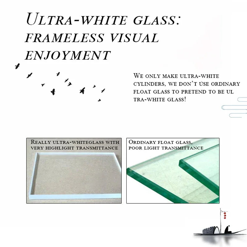 YEE Hot Sale New Chinese Style  Multi Color Home Office Middle Large  Glass Aquarium Fish Tank