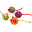 1Pc Pet Cat Toy Lovely Stripe Nylon Rope Round Ball Mouse Toy with Bell Pet Cat Chew Toy Interactive Mouse Ball Pet Products