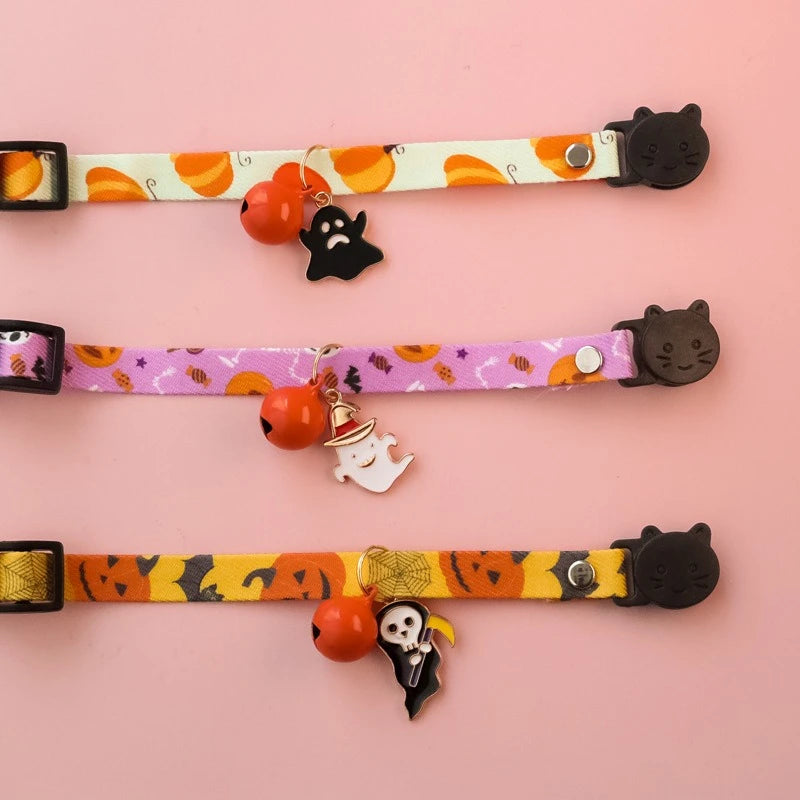 Lightweight Halloween Dog Collars Durable Skull Bat Pendant Cosplay Neck Accessories for Cats Personalized Decorate Pet Necklace