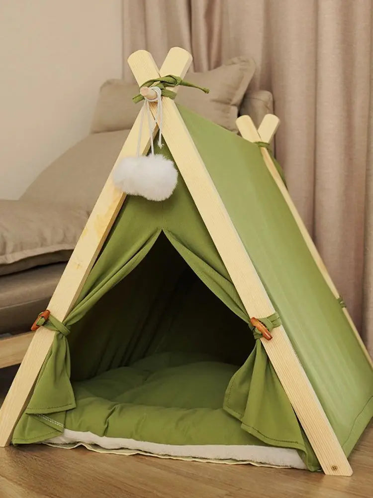 Pet Tent Cat Kennel Available in All Seasons Dog Tent with Thick Cushion Portable Removable Washable Closed