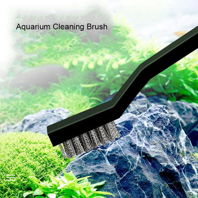13cm Steel Wire Brush Aquarium Algae Cleaning Brush Nylon Brush Aquarium Cleaner Fish Tank Stain Cleaning Tools Accessories 3pcs
