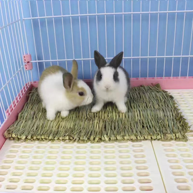 Handmade Straw Woven Pet Chew Mat Pad Pet House Cage Accessories For Hamster Rabbit Chinchilla Guinea Pig Small Pet Products