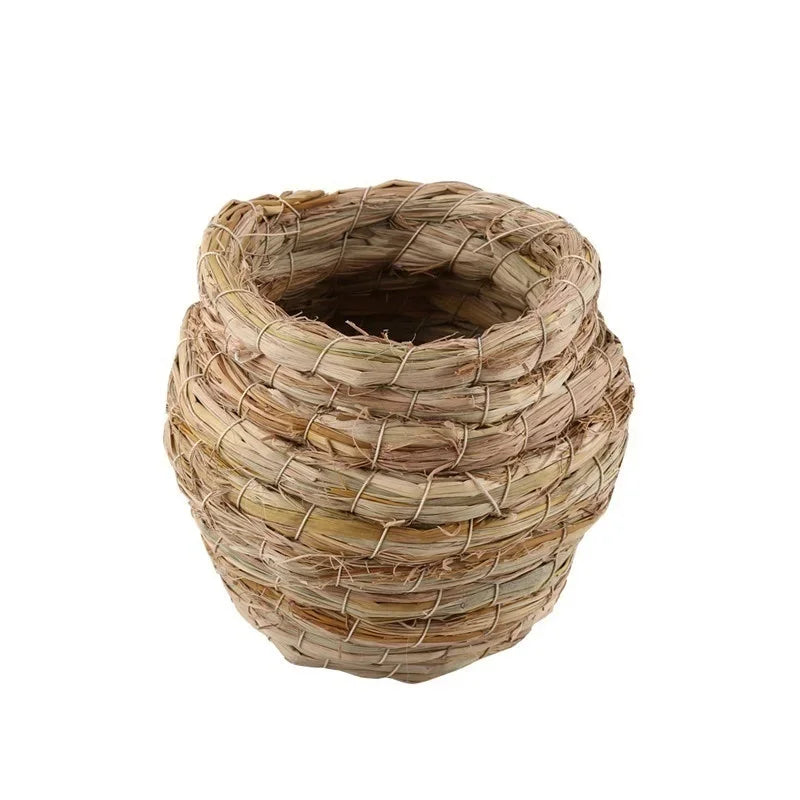 Hanging Hummingbird Bird House Bird's Nest in Straw Garden Nest Woven House Hut Straw Bird Birdhouse House Handwoven