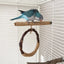 Natural Apple Tree Wood Bird Hanging ring swing Stand Pet Parakeet Budgie Hanging Play Toy Bird Cage Parrot Wooden Desk Holder