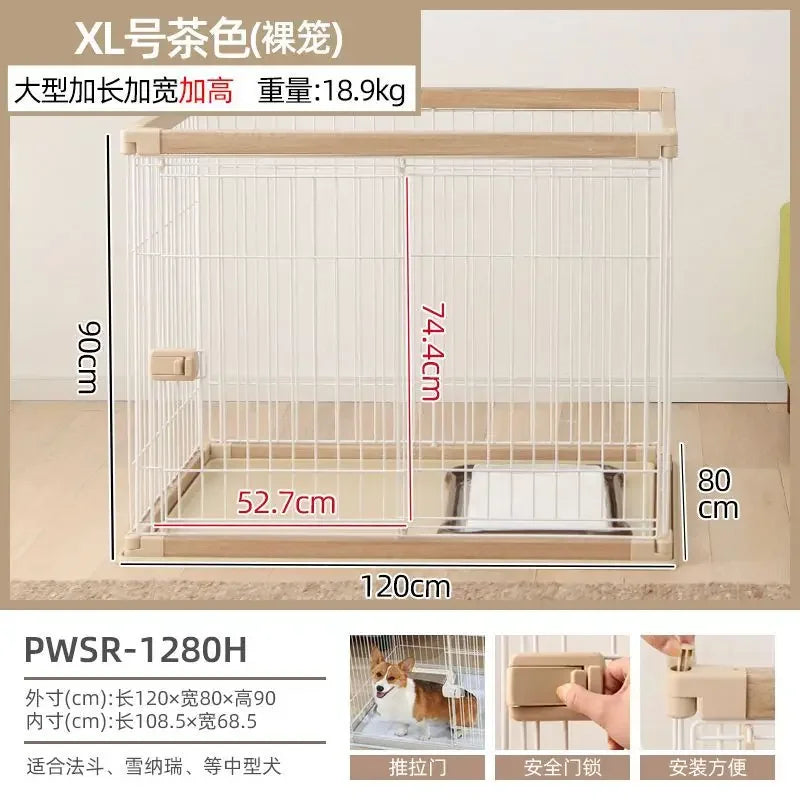 Dog Cage Alice Dog Cage Medium and Small Dog Shiba Inu Bulldog Pet Kennel Fence Indoor Fence
