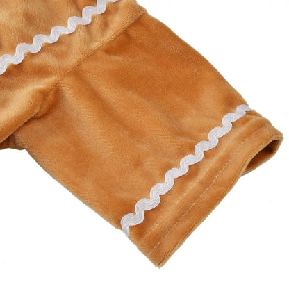 Cute Gingerbread Man Pet Costume Christmas Atmosphere Creative Puppy Hoodie Soft And Comfortable Cotton Kitten Clothes 30cm