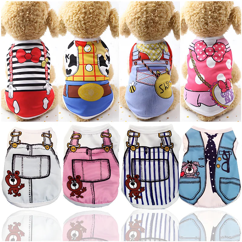 Pet Dog Clothes Clothing Cartoon  Puppy Dogs Soft Vests Summer Shirt Casual T-Shirt for Small Pet Supplies vest for dogs