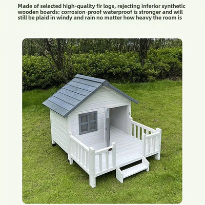 Cat Villa Wooden Kennel Outdoor Rainproof Dog House Cold Proof Dog Shed Courtyard Dog Outdoor House Cage