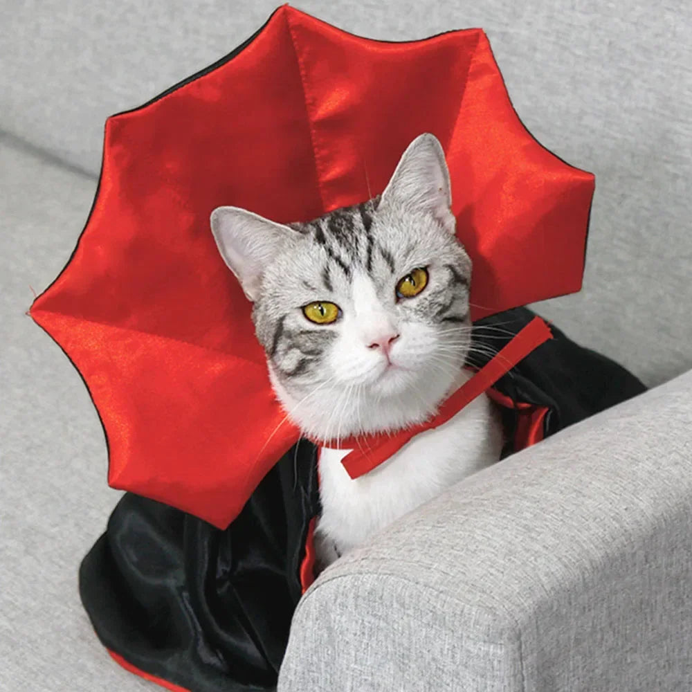 Cat Halloween Costume Pet Cloak Red Black Kitten Cape Pet Puppy Apparel Halloween Party Costume for Small Dogs Cats Accessories