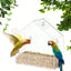 Acrylic Bird Feeder Clear Window Outside Hanging Bird Feeder House with Suction Cup for Garden Outdoor Backyard Wildlife Birding