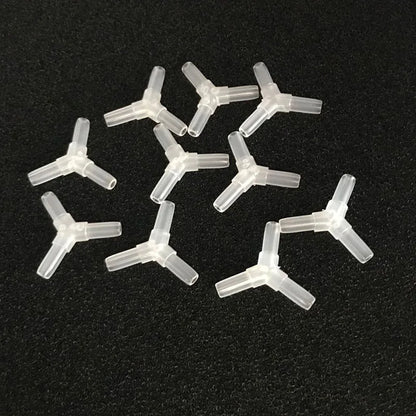 10pcs/lot 4mm Plastic Aquarium Fish Tank Air Pump Connector T Shaped Connector Control Valve Air Pipe Tube Fish Accessories