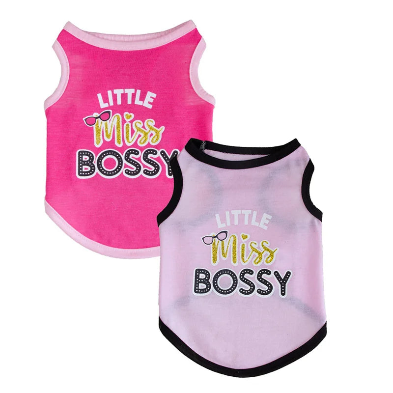 Summer Cotton Puppy Dog Vest Shirt Letter Print Pet Clothes for Small Dogs Chihuahua Pinscher Yorkshire Shirts mascotas Clothing