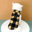 Spring Autumn Vintage Plaid Warm Fleece Pet Dog Cat Clothes Autumn Winter Thickened Vest Coat Small Medium Costume Traction Ring