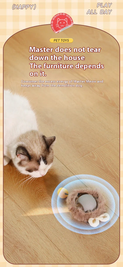 New Smart Cat Dog Toys Automatic Rolling Ball Fake Tail Rechargeable Electric Cat Bite Resistant Interactive Toy Pet Products
