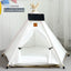 Pet Teepee Tent for Cats and Dogs Portable Removable Washable Dog House Indoor Puppies House with Cushion and Blackboard Cat Bed