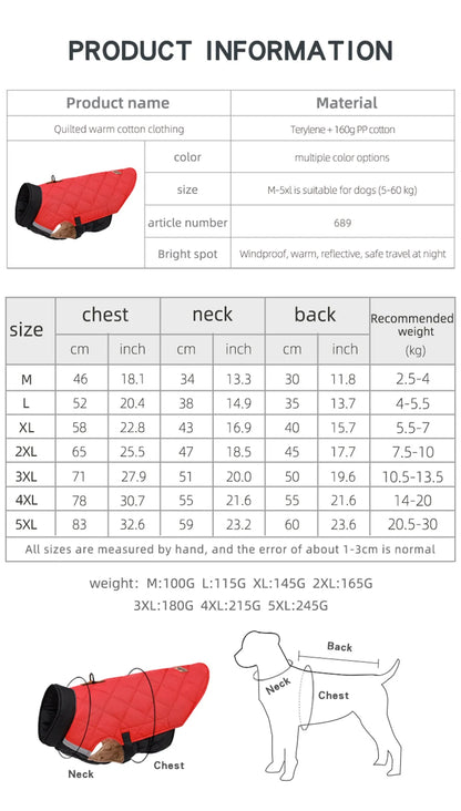 Winter French Bulldog Pet Coat Jacket for Medium Large Dogs Warm Thicken Big Dog Clothes Husky Samoyed Shiba Inu mascotas perros