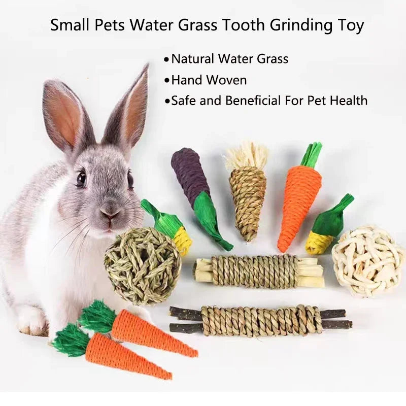 Natural Straw Rope Carrot Hamster Molar Chew toy Small Pets Toys For Hamster Rabbit Grinding Products Gnaw Toy Supplies New