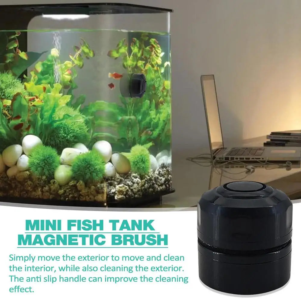 Magnetic Aquarium Cleaning Brush Scratch-Free Glass Cleaner Algae Scraper Magnet Cleaner Fish Tank Cleaner Mini For Tank