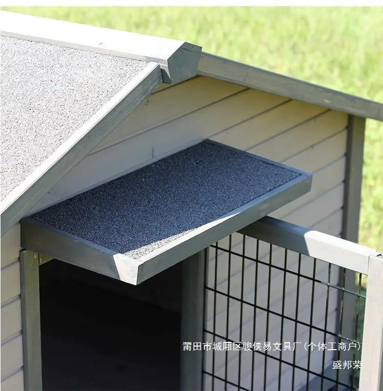 Outdoor dog house  large dog medium courtyard solid wood outdoor  sun protection rain protection villa Tongshen