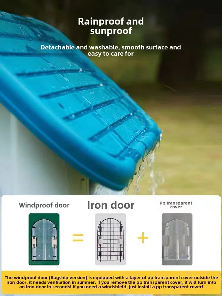 Outdoor kennel with toilet, sun protection in summer, universal in all seasons, outdoor rain-proof dog house, warm in winter, s
