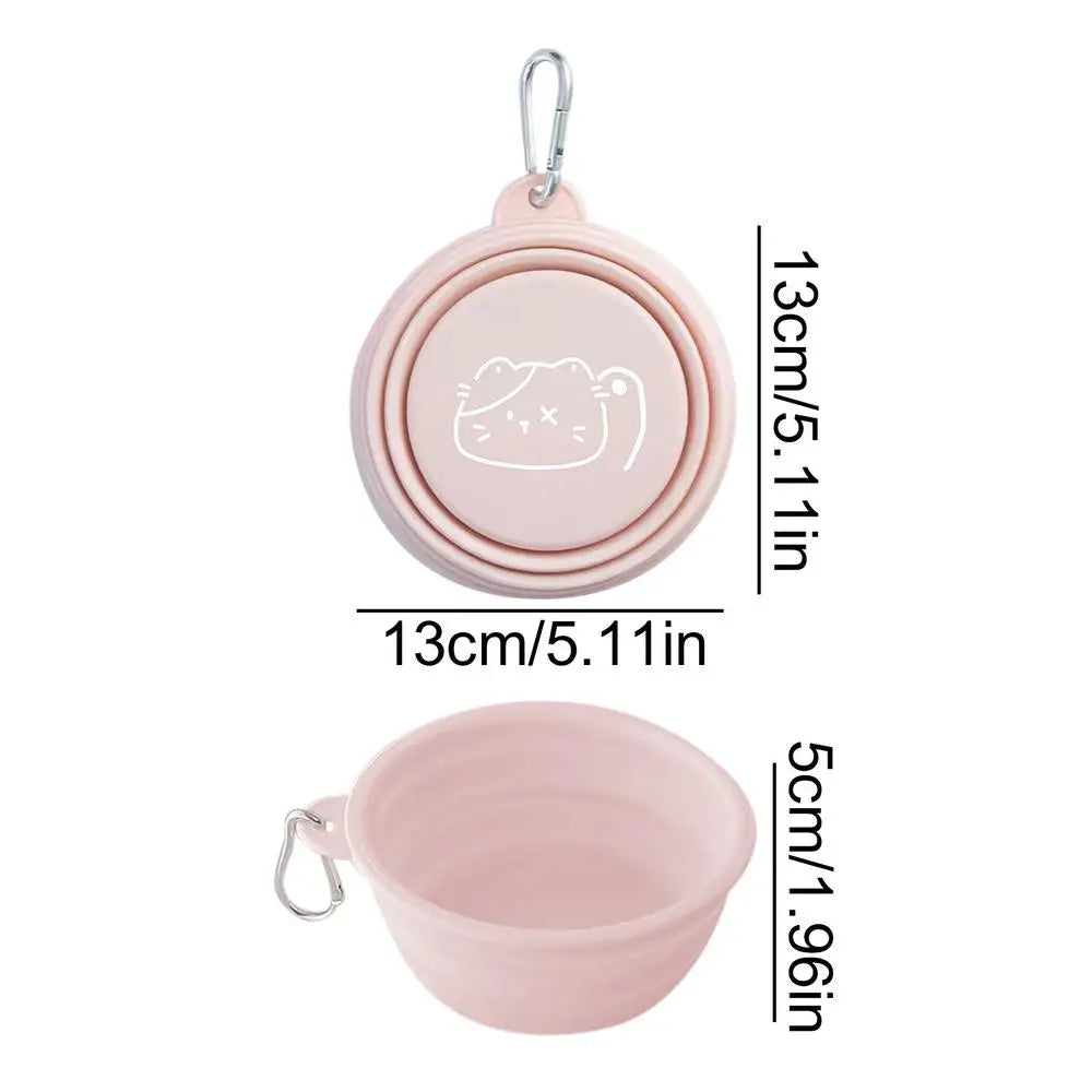 Dog Travel Folding Bowl Foldable Bowls for Cats Dogs Feeding Watering Feeding Dish Pets Drinking Cup Outdoor Puppy Water Bag