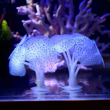 Fluorescent  Fish Tank Aquarium Decoration Artificial Coral Simulation Plant Ornament Pets Underwater Landscape With Suction Cup