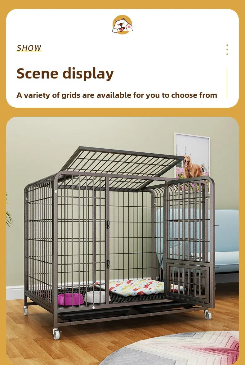 Dog cage Household Indoor with toilet Large Medium Small Dog Teddy Corgi Bichon Shiba Golden Retriever Large cage Kennel