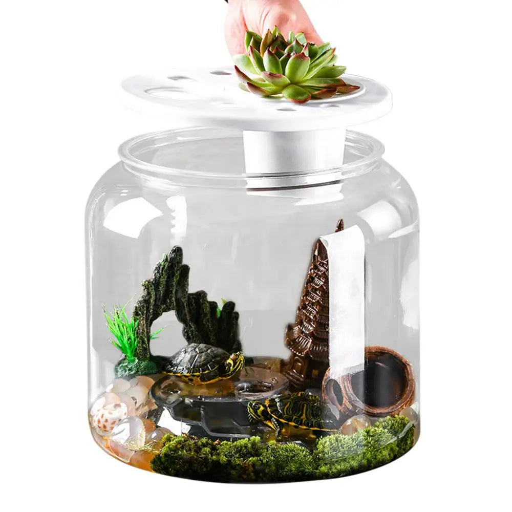 Large Turtle Tank Transparent Turtle Aquarium Turtle Tank With Lid Turtle Terrarium Tortoise Enclosure With Removable Cover