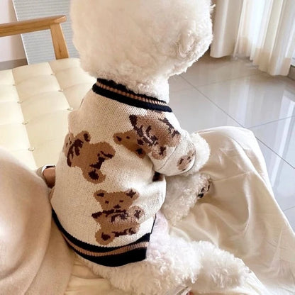 Winter Dog Sweater Pet Dog Clothes for Small Dogs Solid Letter Knitted Coat Puppy Costume Chihuahua French Bulldog Cat Sweaters