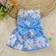 Dog Princess Dress Cute Print Puppy Dresses with Bowknot Sweet Cat Skirt Summer Thin Pet Wedding Party Chihuahua Doggies Clothes