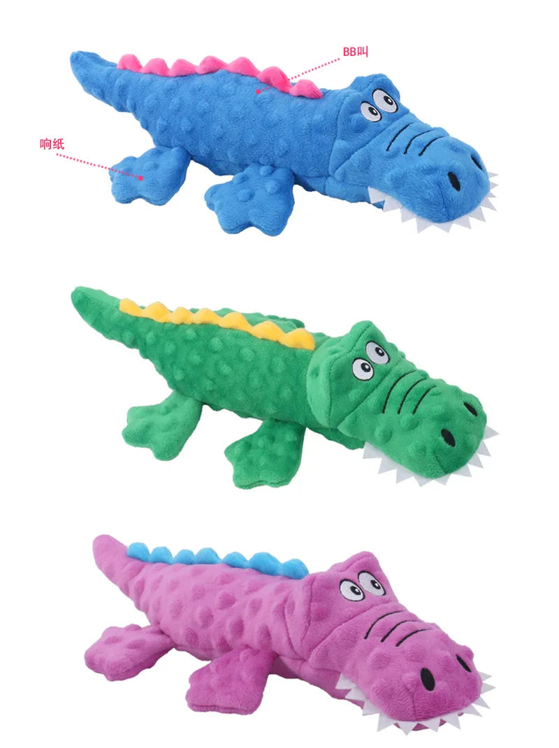 Pet plush toy sounding crocodile molars bite-resistant cute cartoon dog dog toy pet supplies