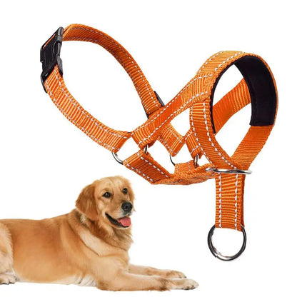 Mouth Leashes for Dogs Padded Adjustable Dog Head Harness Leader Leashes for Dog over Mouth Training Leashes Dog Head Collar