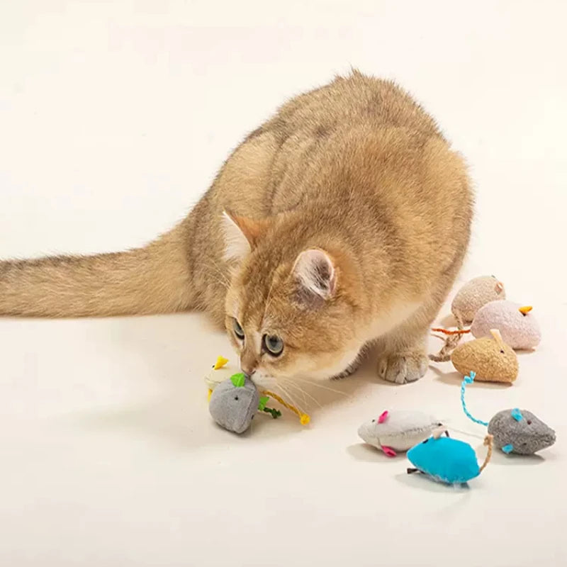 Pet Toy Mice Cats Catnip Toys Interactive Fun Plush Mouse Cat Toy For Kitten Colorful Cute Plush False Mouse Pet Cat Accessories