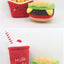 Hamburger pet plush toy sound toy fries burger milkshake cup with BB sound paper