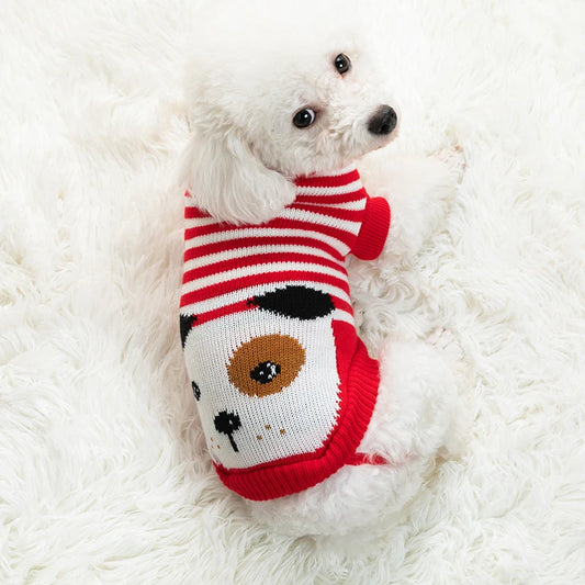 Luxury Designer Clothes for Dogs Cartoon Animal High Collar Winter Chihuahua Clothing Pet Keep Warm Winter Christmas Cat Sweater