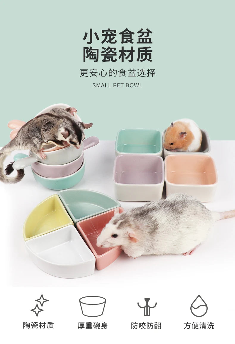 Hamster bowl ceramic chipmunk eating bowl honey squirrel grain bowl hedgehog food bowl food box food bowl feeder