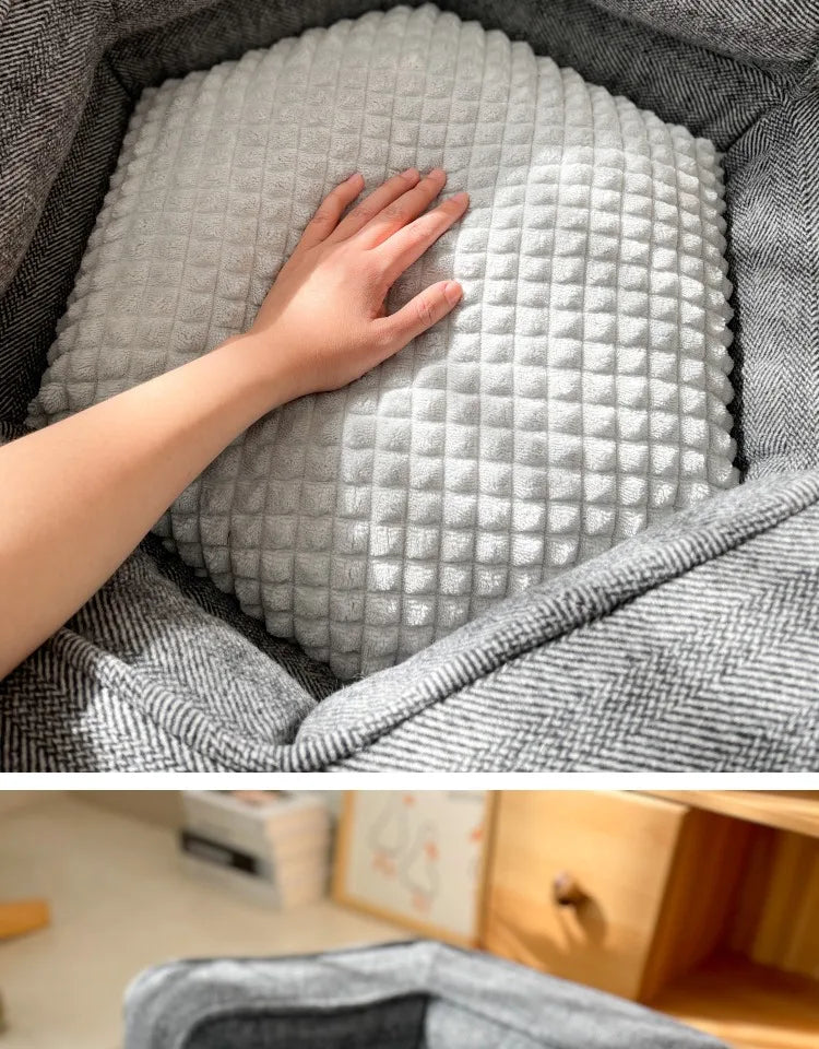 Deep sleep hexagonal dog sofa French fighting kennel dog bed fully removable and washable pet bed thick warm dog cushion