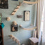 Cat Wall Climbing Frame Wall Mounted Cat Tree Furniture Wooden Stairway Shelves for Cats Perches Activity Cat Scratching Post