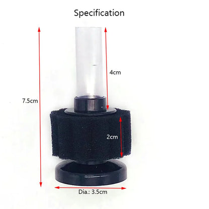 Mini Aquarium Sponge Filter Fish Tank Shrimp Pond Air Pump Biochemical Sponge Filter Aquarium Filtration Filter BioSponge Filter