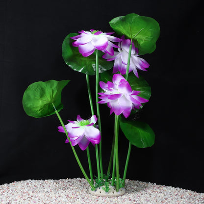 Uxcell Pond Flower Floating Lotus Leaves Artificial Flower Fake Lotus Plant Water Micro Landscape for Aquarium Garden Decoration
