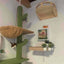 Cat Wall Mounted Wooden Climbing Shelves Cat House and Hammock for Platform and Ladder Turning Channel for Cat Indoor Furniture