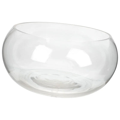 Round Fish Tank Simple Bowl Vase Glass Drum Hydroponic Plant Terrarium Clear Office