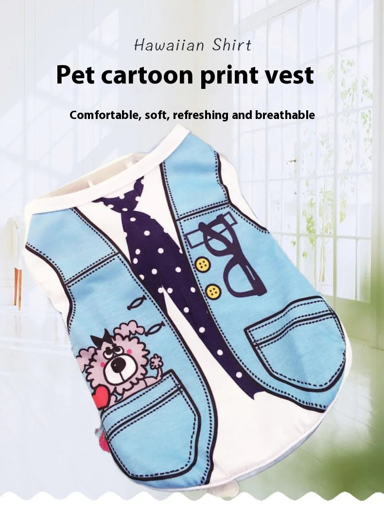 Pet Dog Clothes Clothing Cartoon  Puppy Dogs Soft Vests Summer Shirt Casual T-Shirt for Small Pet Supplies vest for dogs