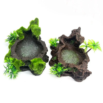 Resin Aquarium Pet Reptile Feeder Bowl Basin Food Water Pot Reptile Turtle Tortoise Scorpion Lizard Crabs Supplies Large Size