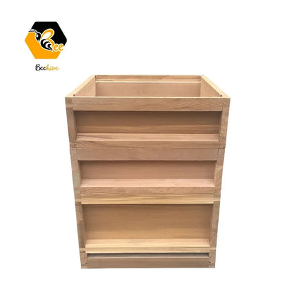 Wholesale 8 10 Frame 3 Layer New Zealand Pine red cedar Fir Wooden UK English British National Beehive Bee Hive with Metal Roof