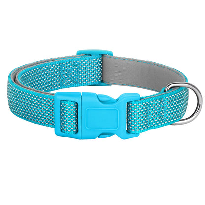 Reflective Pet Dog Collar Durable Nylon Dog Collars Necklace Adjustable Puppy Collars for Small Large Dog Pug Safety In Night