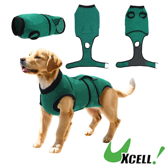 UXCELL Pet Recovery Suit Wound Protective Clothes for Dogs Cats After Weaning Pet Recovery Striped Shirt Surgical Clothing